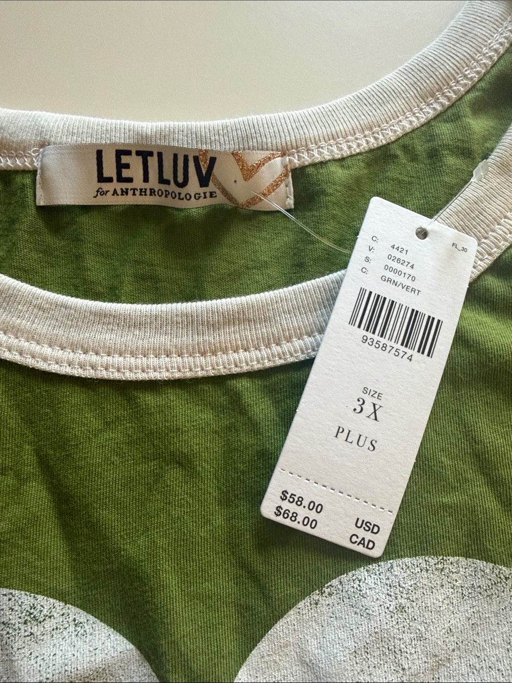 Letluv Heart Ringer Tee 3X - Picture 2 of 7